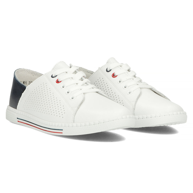 Skórzane półbuty Filippo DP4592/23 WH białe