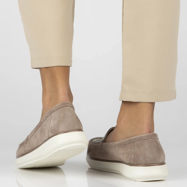 Skórzane mokasyny Filippo DP6759/25 BE beżowe