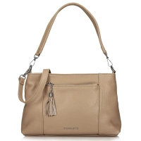 Beige leather handbag Toscanio G46