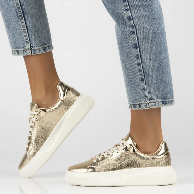 Leather sneakers Filippo DP6729/25 GO gold