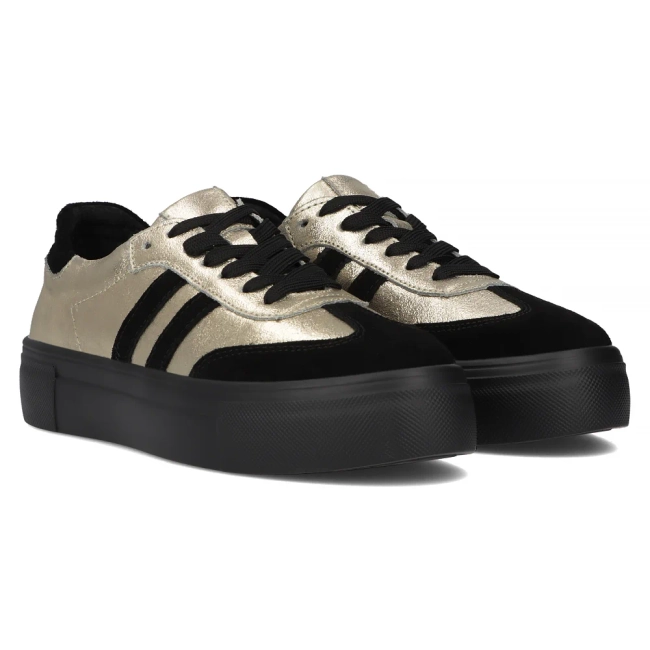 Leather sneakers Filippo DP6841/25 GO BK gold