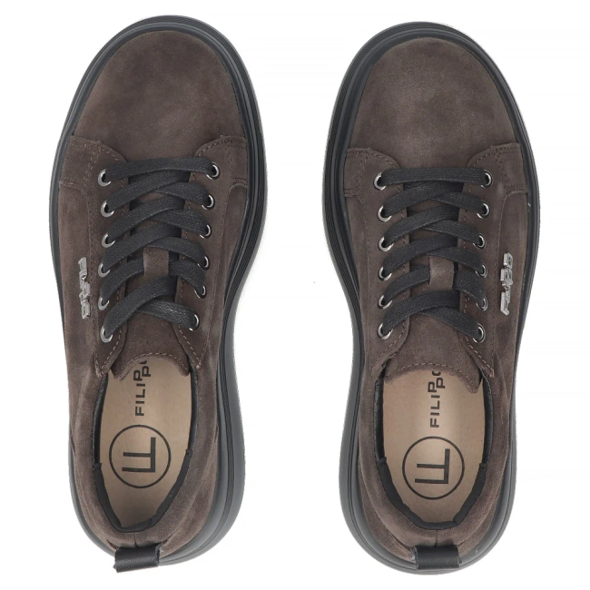 Leather sneakers Filippo DP8114/26 D BR brown
