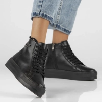 Leather ankle boots DBT4708/24 BK black