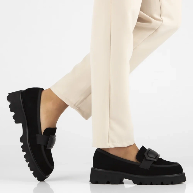 Skórzane lordsy Filippo DP6275/24 BK czarne