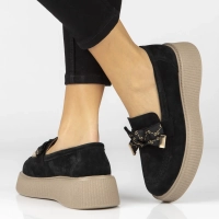 Leather platform shoes Filippo DP8293/26 BK black