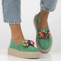 Skórzane mokasyny Filippo DP6765/25 GE zielone