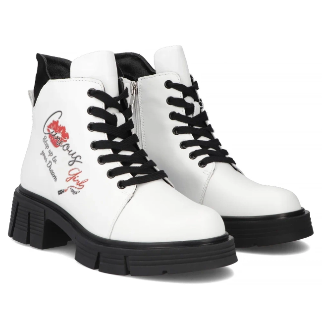 Leather ankle boots Filippo DBT7147/25 WH white