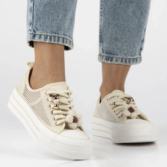 Sneakers beige up bold QY880-8 beige