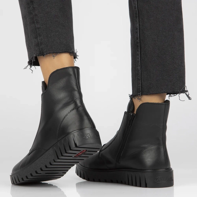 Ankle Boots Rieker leather Y3458-00 Black