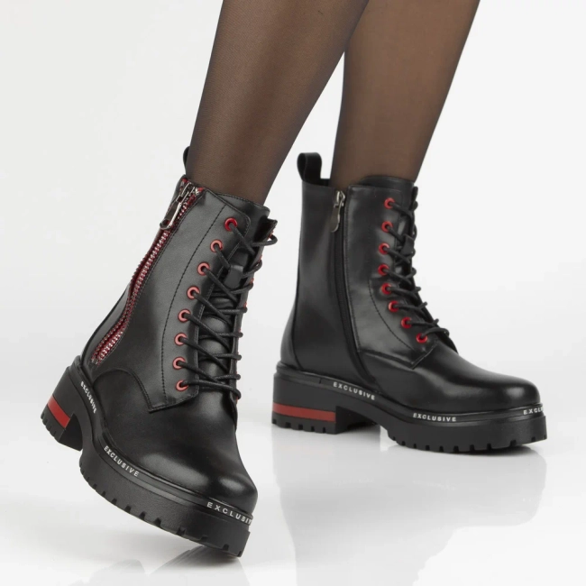 Leather boots Filippo DBT6601/25 BK black