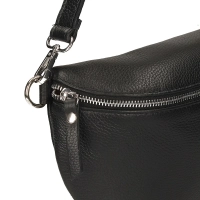 Black leather crossbody bag Toscanio F181 