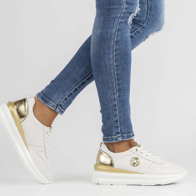 Skórzane sneakersy Filippo DP3505/22 WH białe