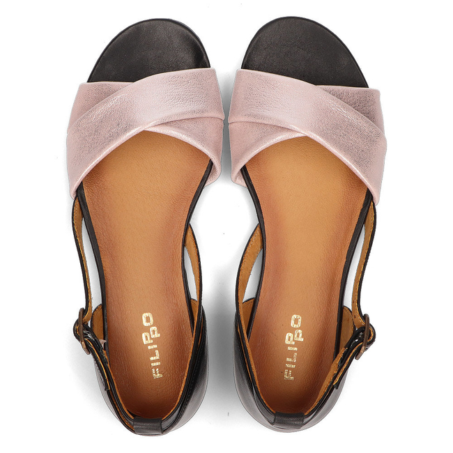 Leather sandals Filippo 04614-15/00-5 pink-black