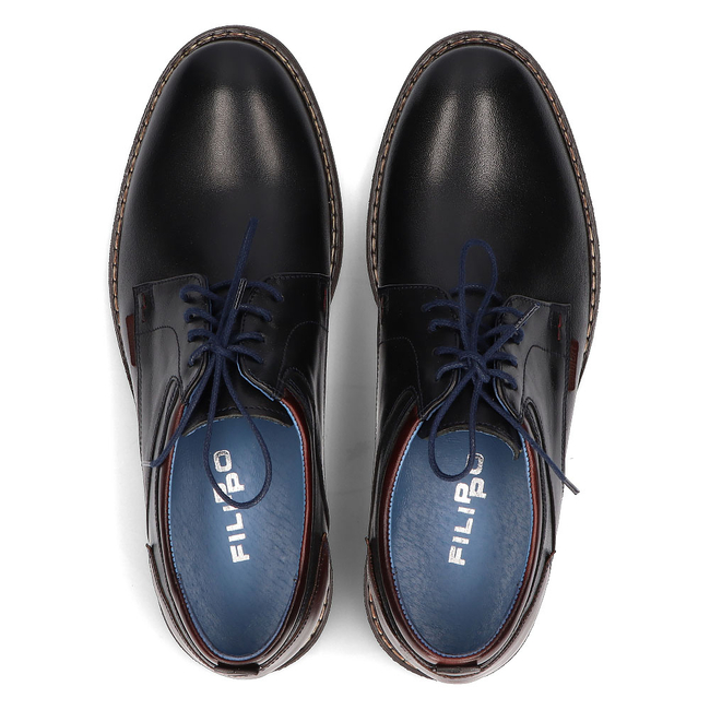 Skórzane półbuty Filippo 1630 czarne