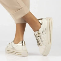 Skórzane sneakersy Filippo DP6704/25 BE beżowe