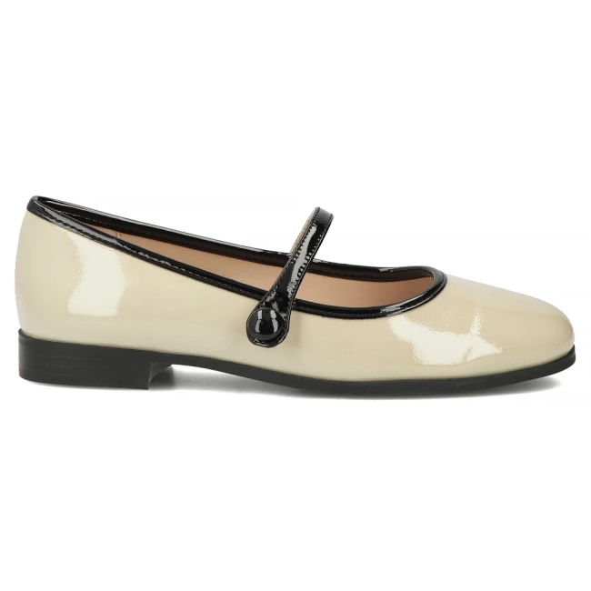 Skórzane baleriny Filippo DP7743/26 L BE beżowe