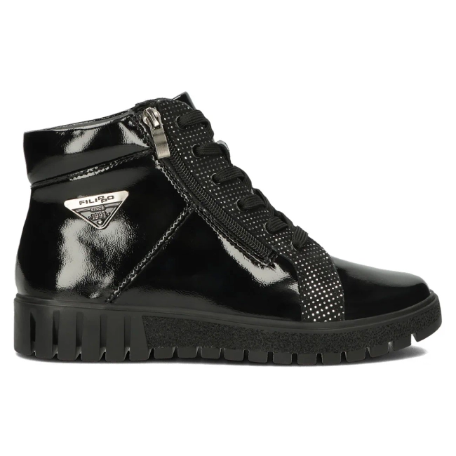 Skórzane botki Filippo DBT4705/23 BK czarne