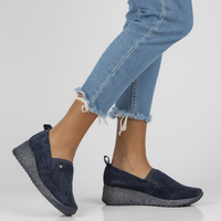 Leather sneakers Filippo DP1500/21 NV navy blue