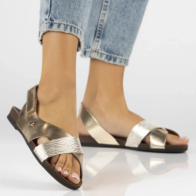 Leather sandals Filippo 40141 gold