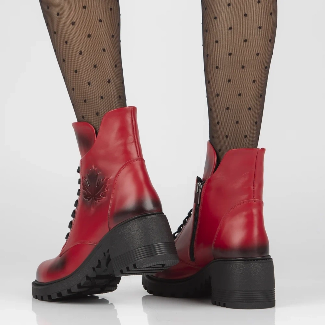 Leather ankle boots Artiker 53C1123 red
