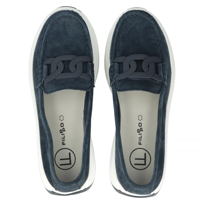 Leather shoes Filippo DP6132/25 NV navy blue