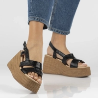 Leather sandals Filippo DS7540/26 BK black