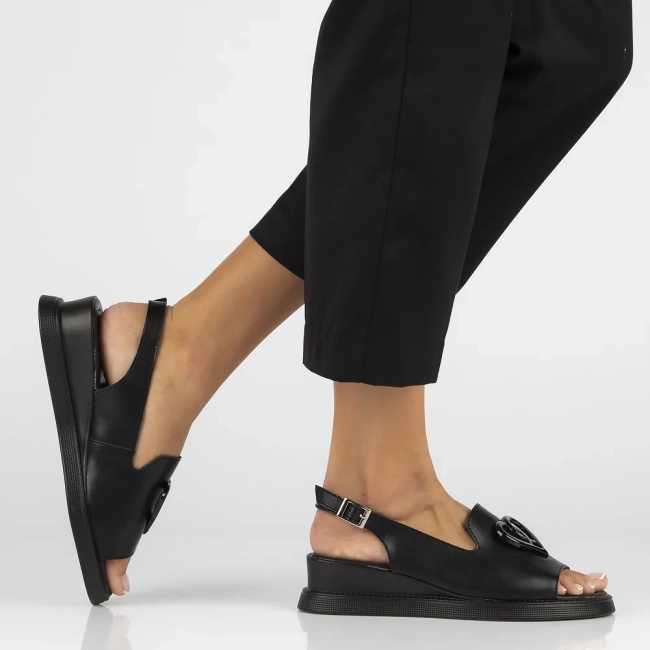 Leather sandals Filippo DS6069/25 BK black