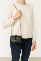 Black leather handbag Toscanio A32
