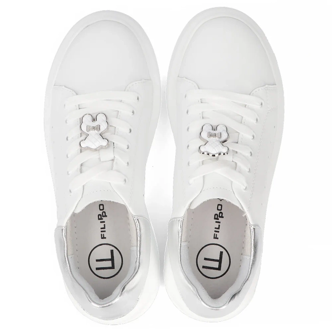 Leather sneakers Filippo DP6807/25 WH white