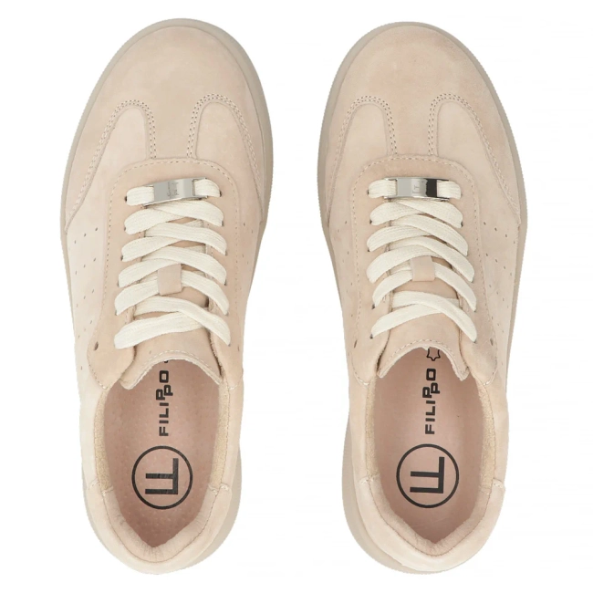 Skórzane sneakersy Filippo DP7524/26 BE beżowe