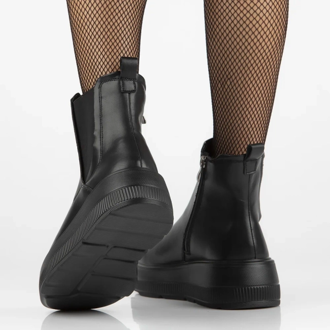 Leather ankle boots DBT6375/24 BK black