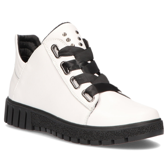 Skórzane trzewiki Filippo DBT3197/22 WH białe