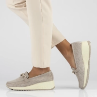 Skórzane półbuty na koturnie Filippo DP6212/24 BE beżowe