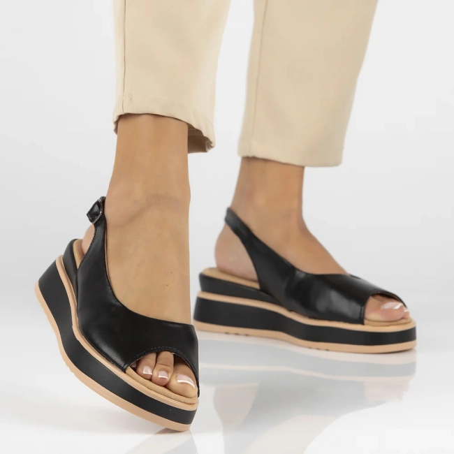 Leather sandals Filippo DS6153/25 BK black