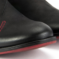 Botki FILIPPO 414S nubuk czarne/czerwone