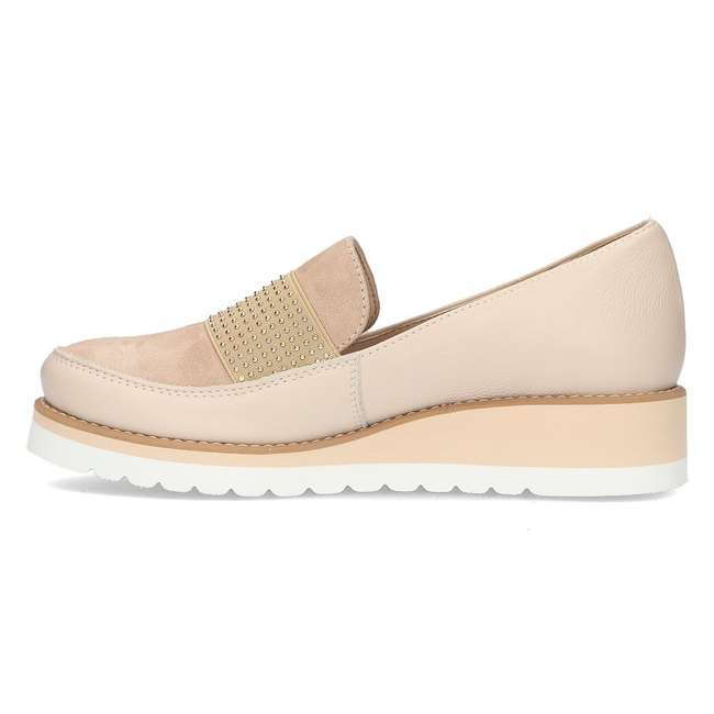 Skórzane półbuty Filippo 091 beżowe