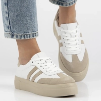 Leather sneakers Filippo DP6841/25 WH BE white