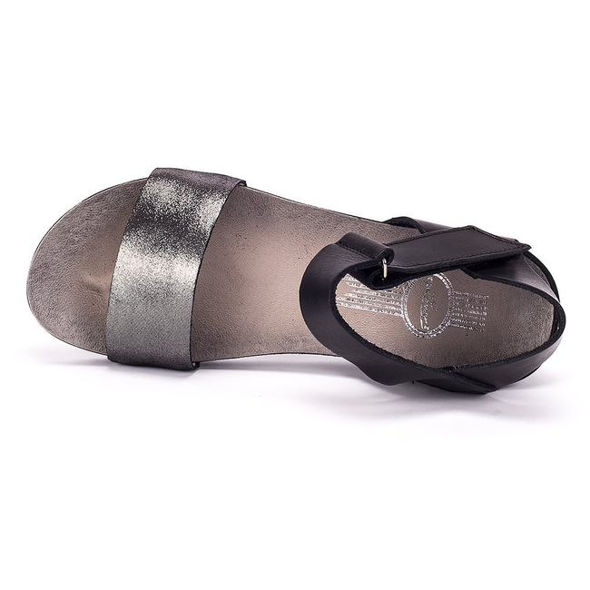 Sandals Lemar 40069 Bf. Black + Glitter Sreb/Cz