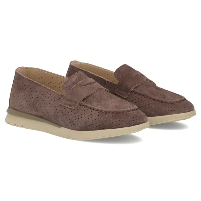 Skórzane mokasyny Filippo DP7663/26 D BR brązowe