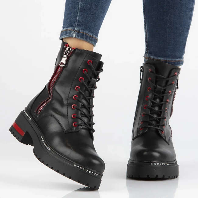 Leather boots Filippo DBT6601/24 BK black