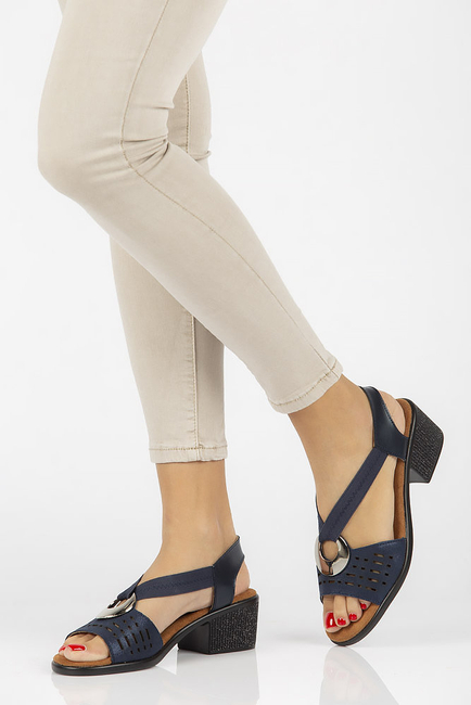 Leather sandals Filippo DS2308/21 NV navy blue