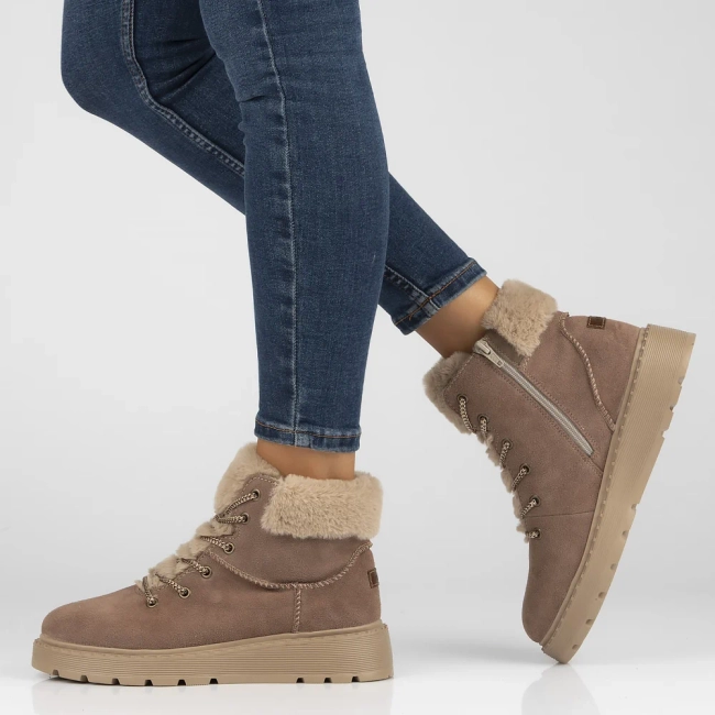 Leather ankle boots Rieker 70402-24 brown