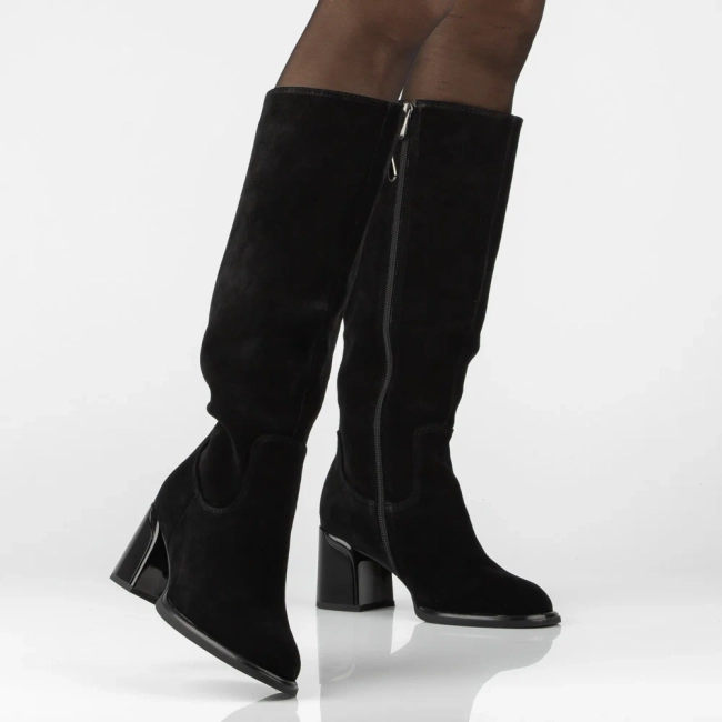 Leather heeled boots Filippo DKZ8192/26 BK black
