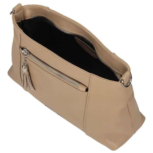 Beige leather handbag Toscanio G46