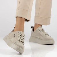 Skórzane sneakersy Filippo DP4580/24 BE szare