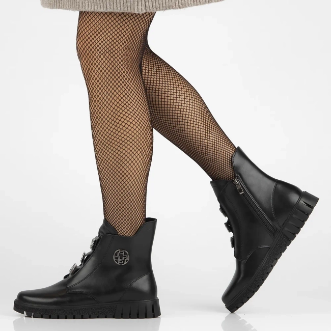 Leather ankle boots DBT6360/24 BK black