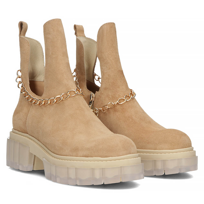 Zamszowe botki typu workery Filippo 30065 camel