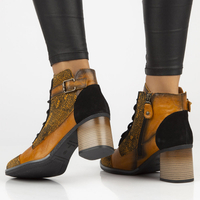 Skórzane botki Filippo 05071 pomarańczowe