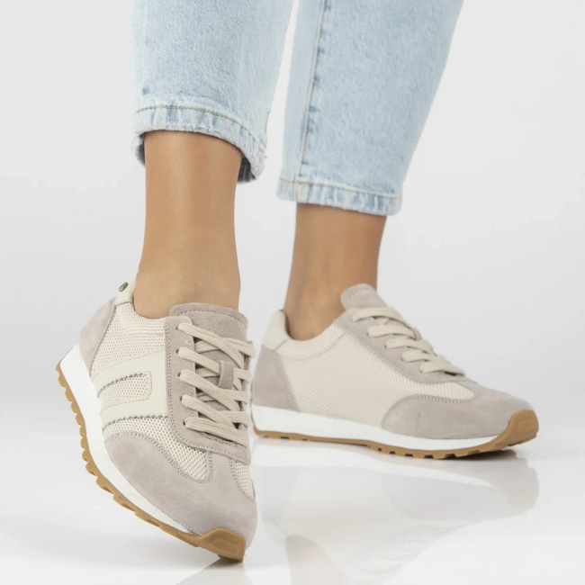 Skórzane sneakersy Filippo DP7564/26 BE beżowe
