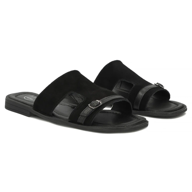 Skórzane klapki Filippo DK7747/26 BK czarne